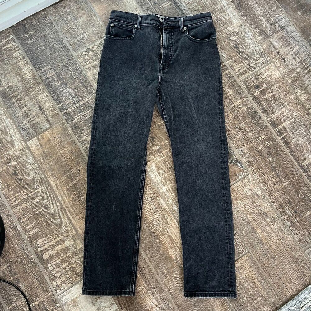 Everlane The Way High Slim Jeans Black Organic Cotton Women's 28 Short